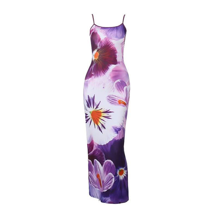 U neck flower print cami maxi dress  | Festival Outfits Women