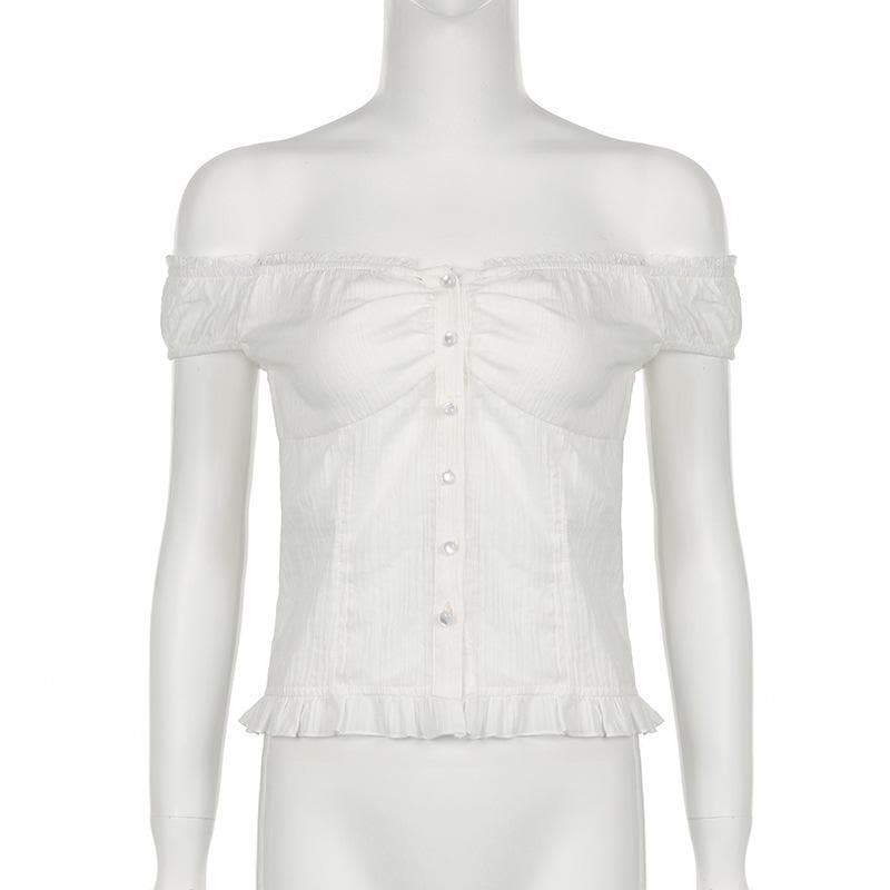 Rigar da aka yi da maɓalli mai lanƙwasa a kafada | Kayan Biki na Mata