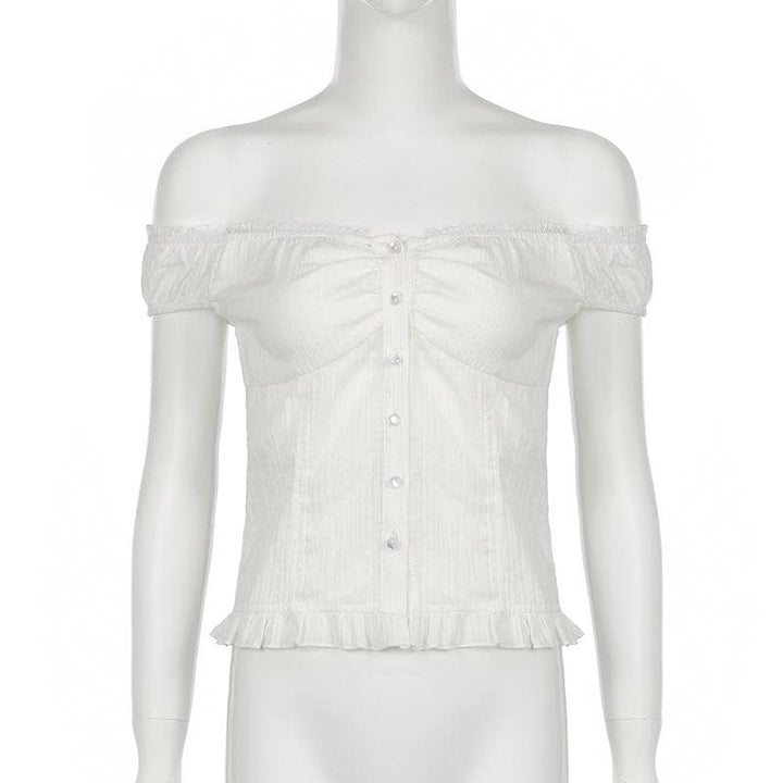 Rigar da aka yi da maɓalli mai lanƙwasa a kafada | Kayan Biki na Mata