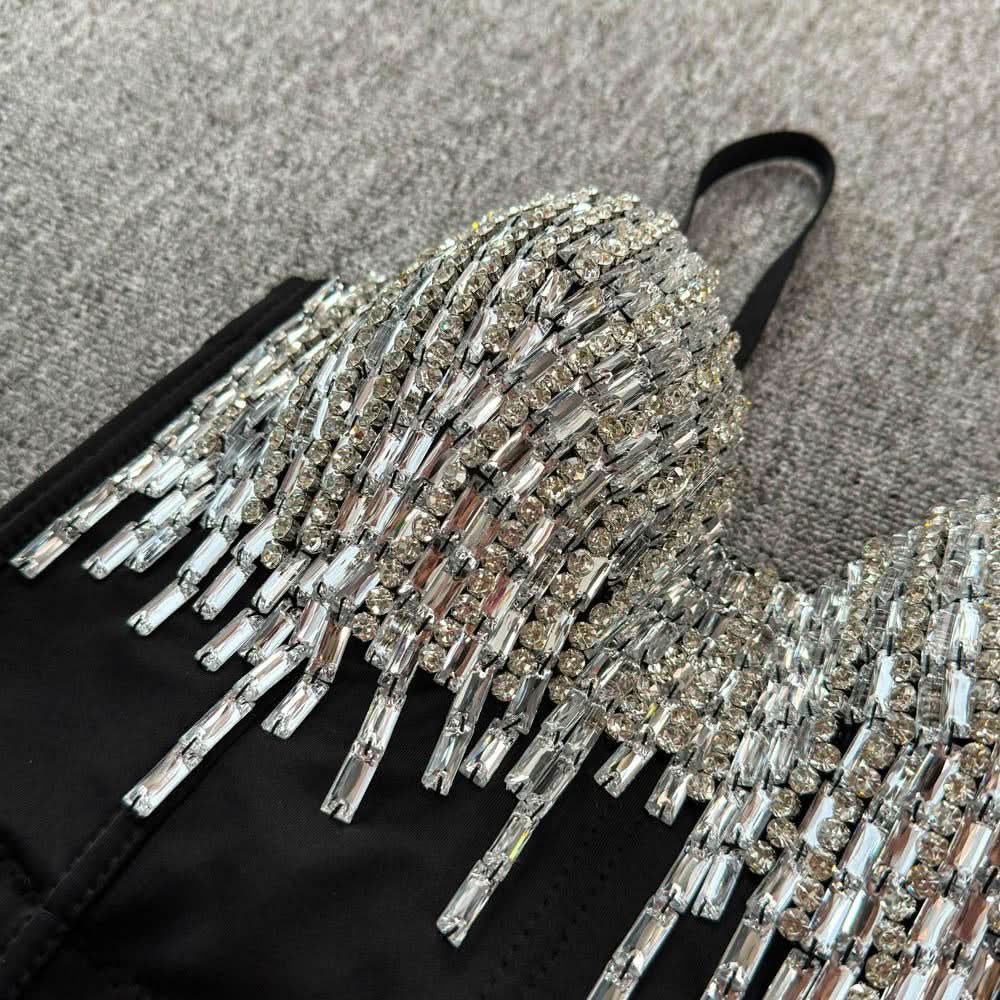 V neck beaded button backless cami top  | Festival Outfits Women