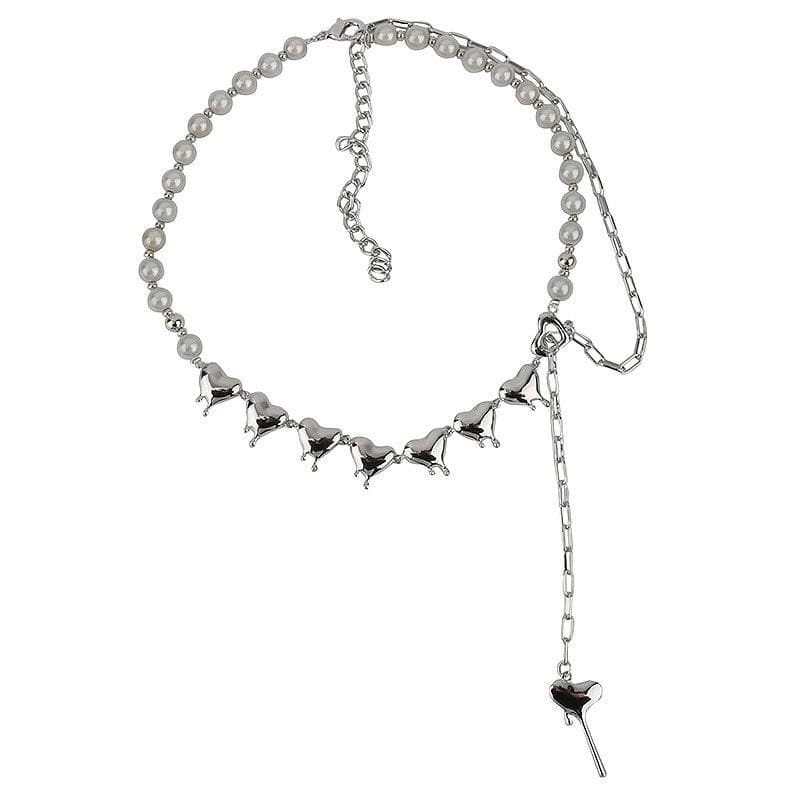 Layered heart beaded choker necklace  | Festival Outfits Women