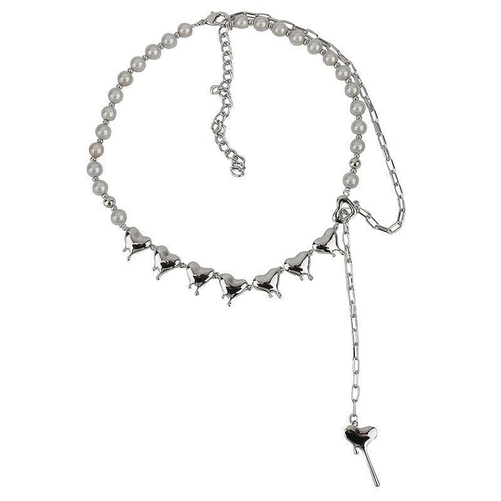 Layered heart beaded choker necklace  | Festival Outfits Women