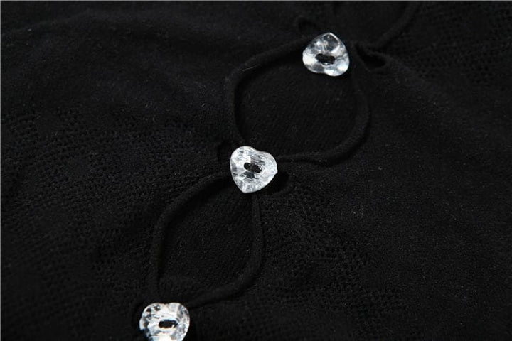 Fishnet button sleeveless solid hollow out jumpsuit-final-sale