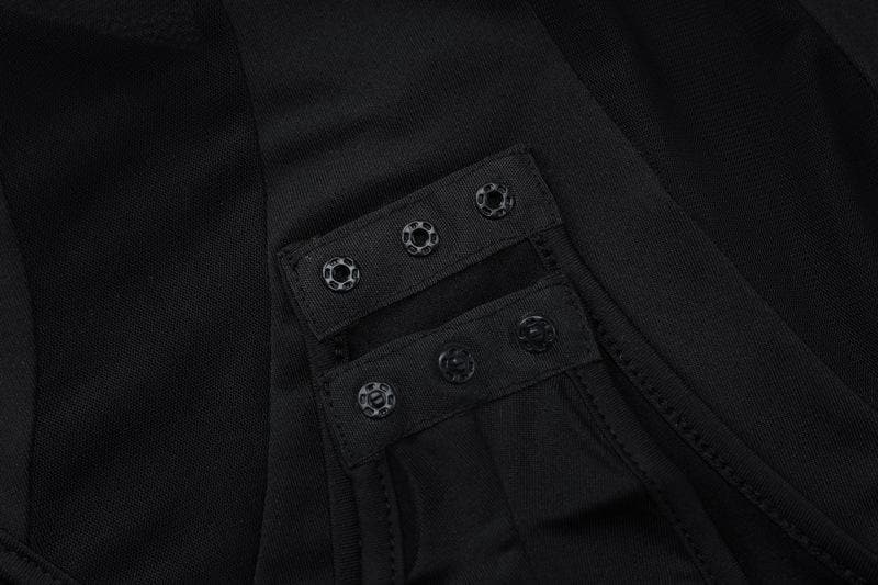 Suturar gyaran jiki mai dogon hannu ta crewneck mesh | Kayan Biki na Mata