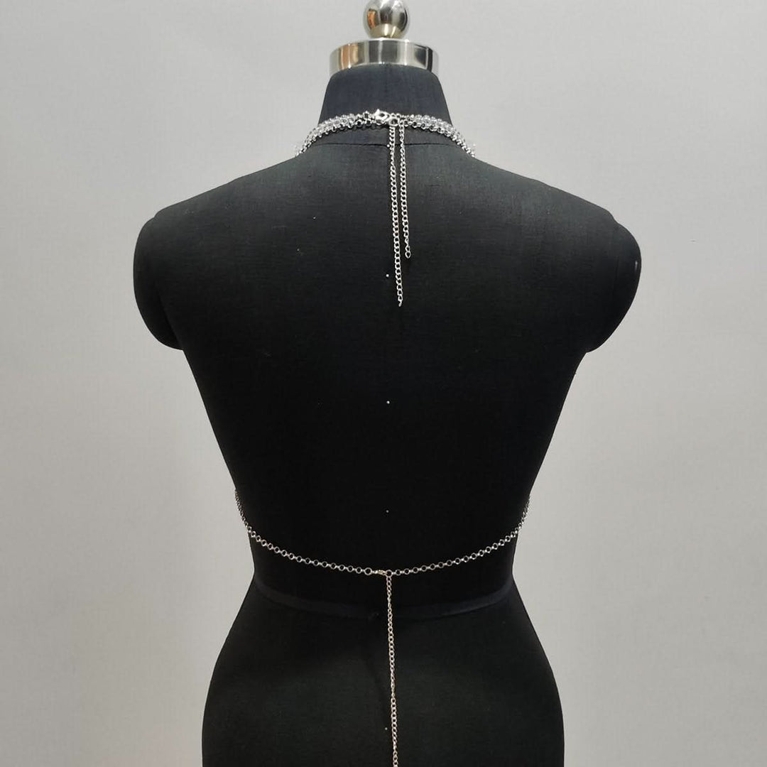 Halter hollow out beaded backless cut out top  | Festival Outfits Women