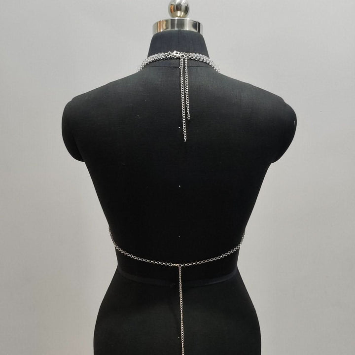 Halter hollow out beaded backless cut out top  | Festival Outfits Women