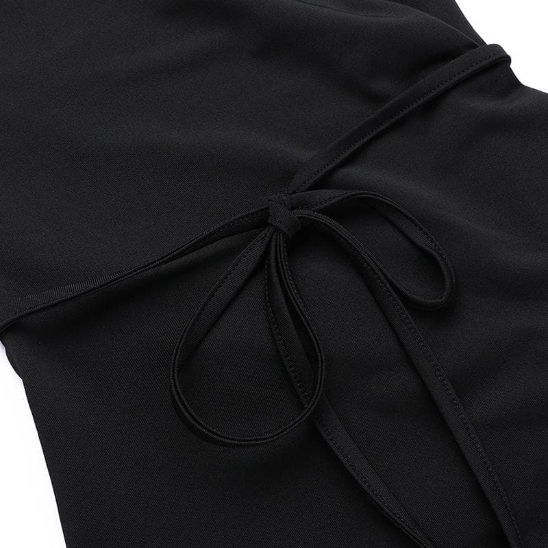 Short sleeve ruched self tie high slit maxi dress  | Festival Outfits Women
