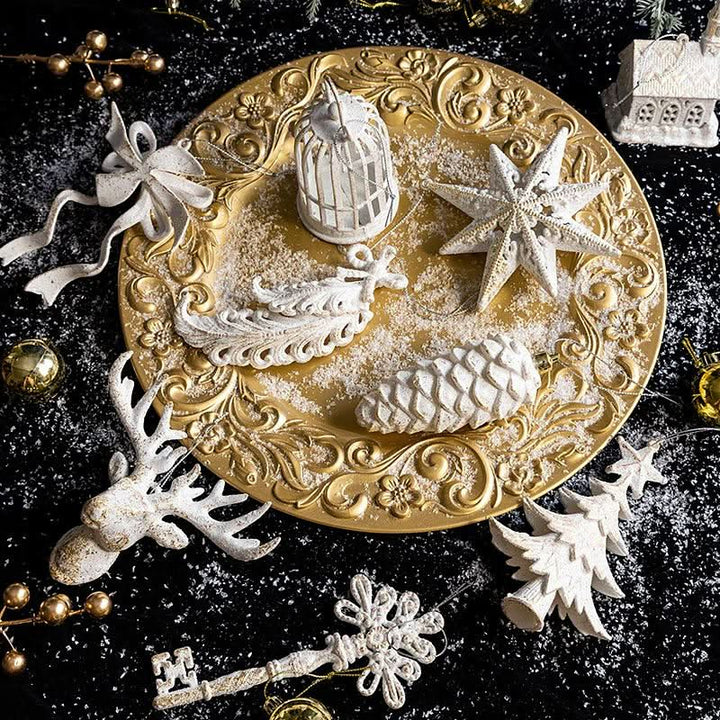 White bowknot christmas tree decor  | Festival Outfits Women