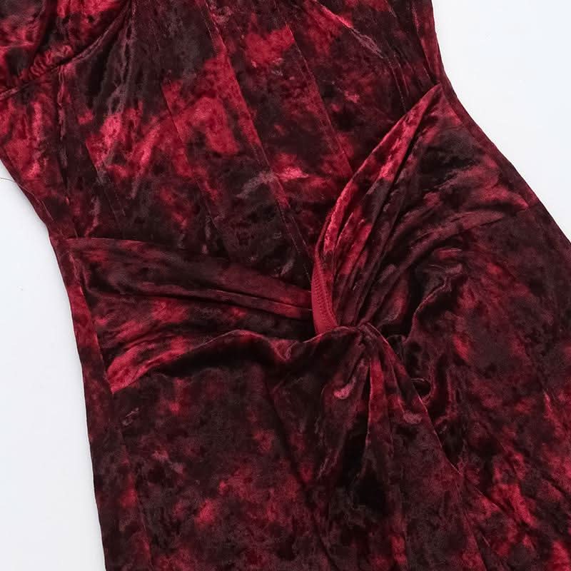 Ruched v neck zip-up print contrast cami maxi dress  | Festival Outfits Women