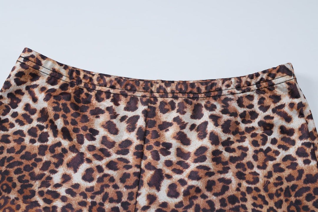Long sleeve leopard print button pant set  | Festival Outfits Women