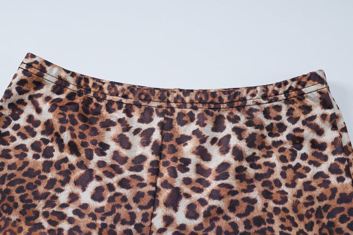 Long sleeve leopard print button pant set  | Festival Outfits Women