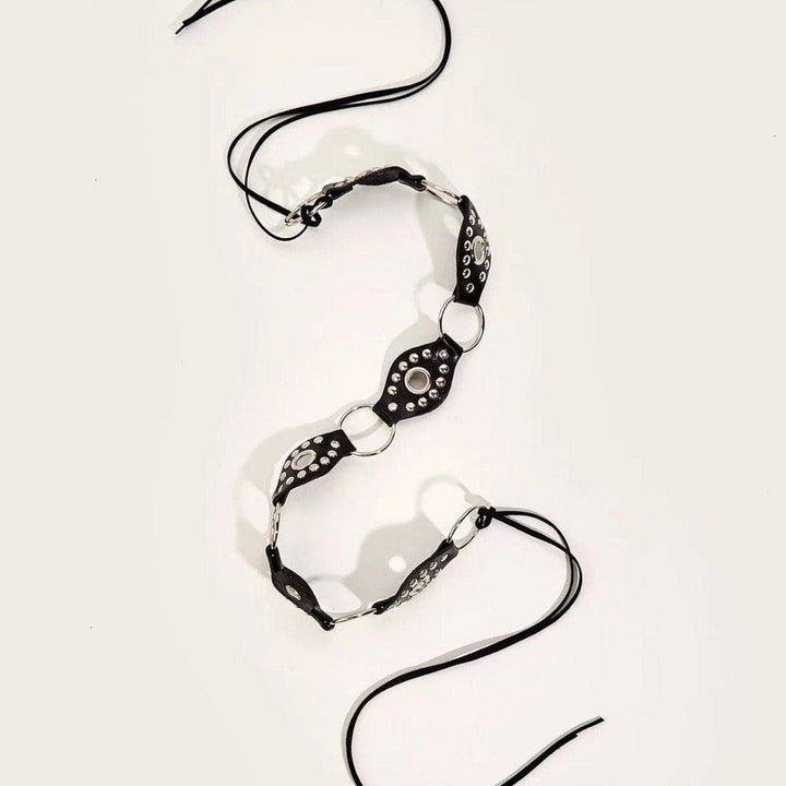 PU leather o ring rivet knotted belt  | Festival Outfits Women