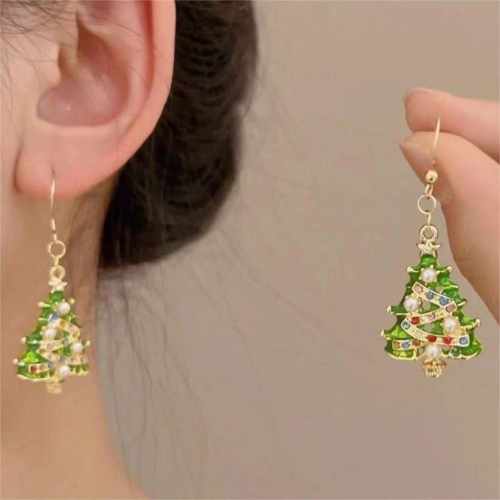 Bowknot pendant christmas tree decor drop earrings  | Festival Outfits Women