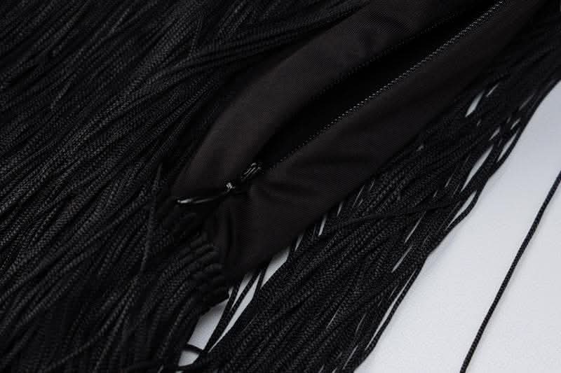 Tassels zip-up solid square neck backless cami mini dress-final-sale  | Festival Outfits Women