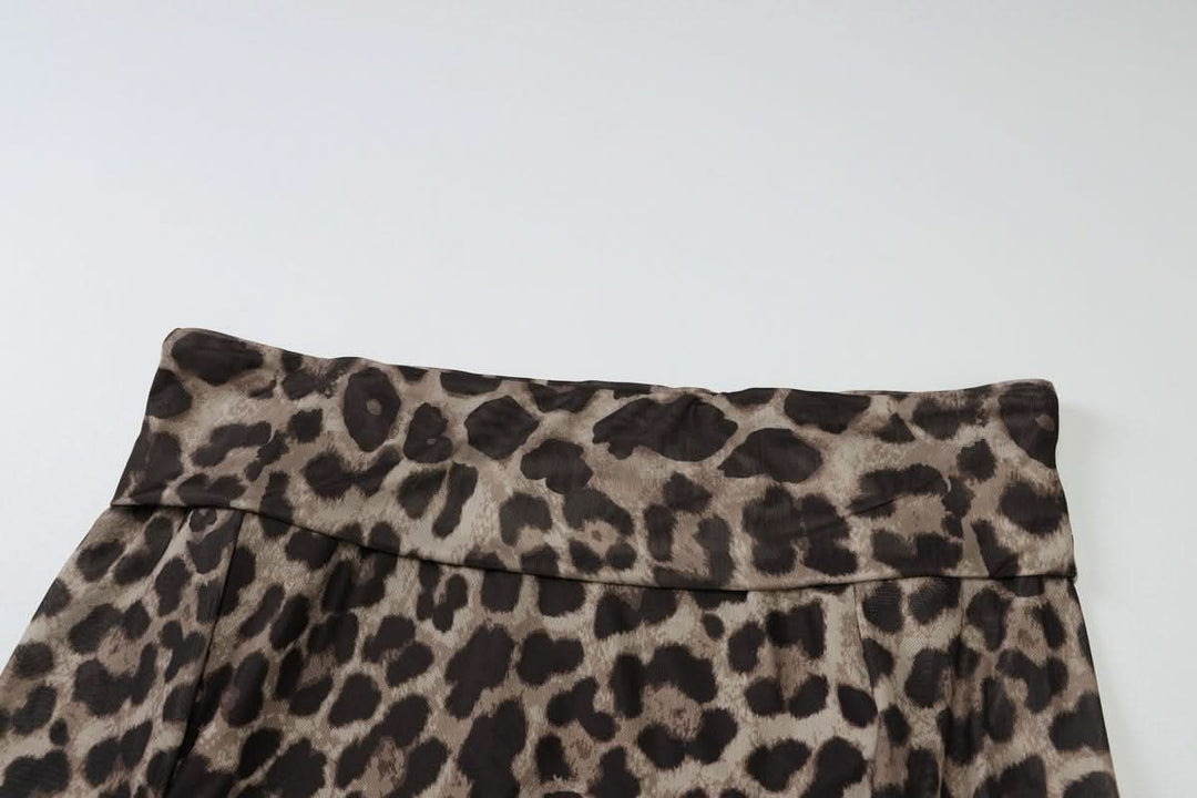 Long sleeve off shoulder leopard print ruffle top  | Festival Outfits Women  | Cheetah Print Top