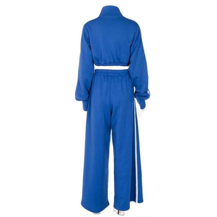 Long sleeve high neck zip-up sports pant set  | Festival Outfits Women