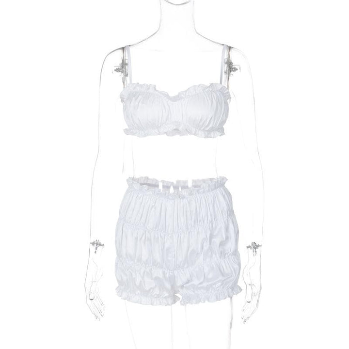 Smocked ruched solid cami pant set  | Festival Outfits Women