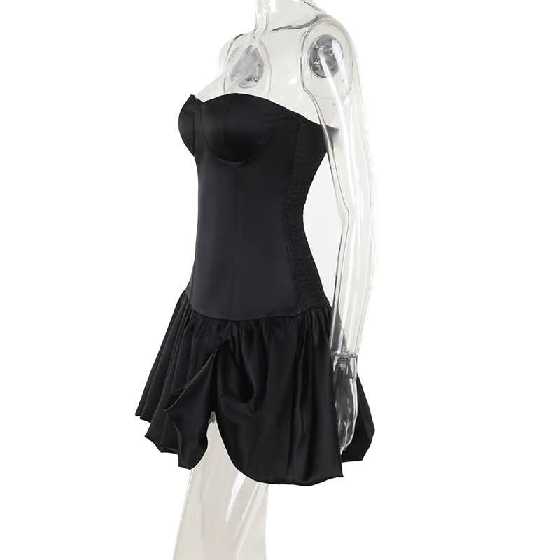 Sweetheart neck backless solid tube mini dress  | Festival Outfits Women