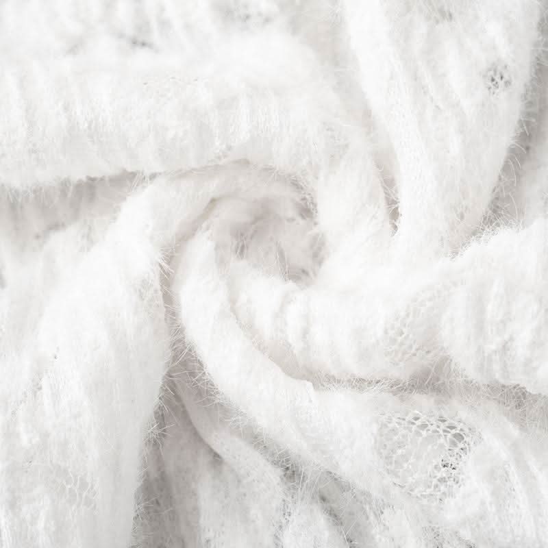 One shouler drawstring lace fluffy top  | Festival Outfits Women