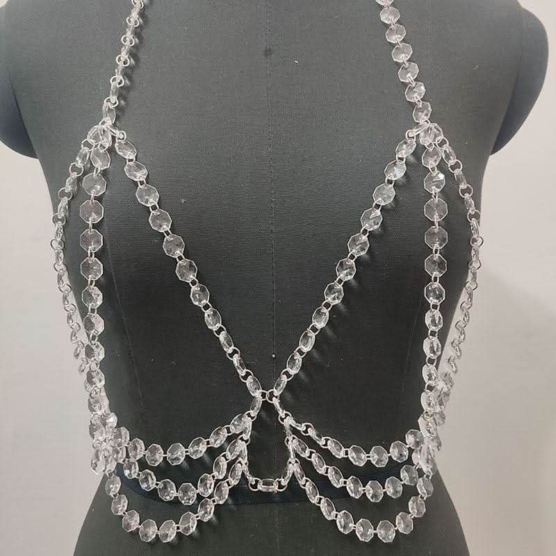 Halter tassels hollow out beaded crop cut out top  | Festival Outfits Women