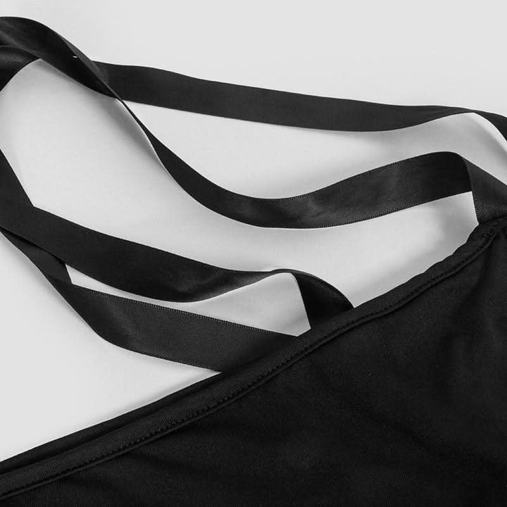 Off shoulder long sleeve ribbon mini dress  | red tango dress  | Festival Outfits Women