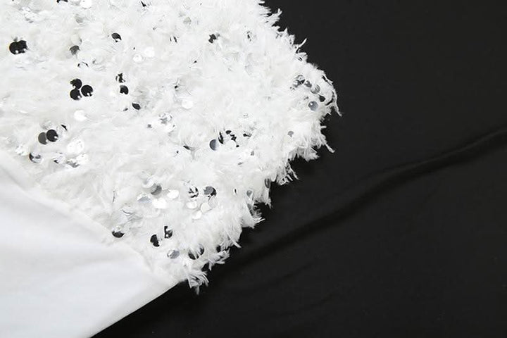 Glitter mesh patchwork fluffy maxi skirt  | Festival Outfits Women