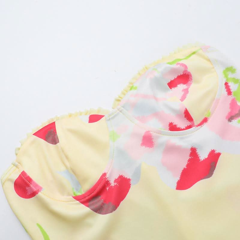 Mesh flower print sweetheart neck tube mini dress  | Festival Outfits Women