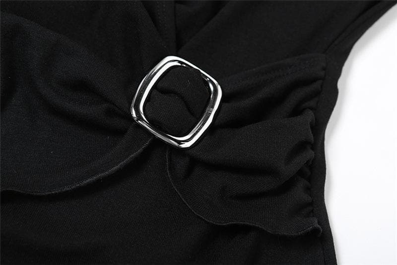 Tufafin Ruffle mara tsari na ruched | Tufafin Biki na Mata