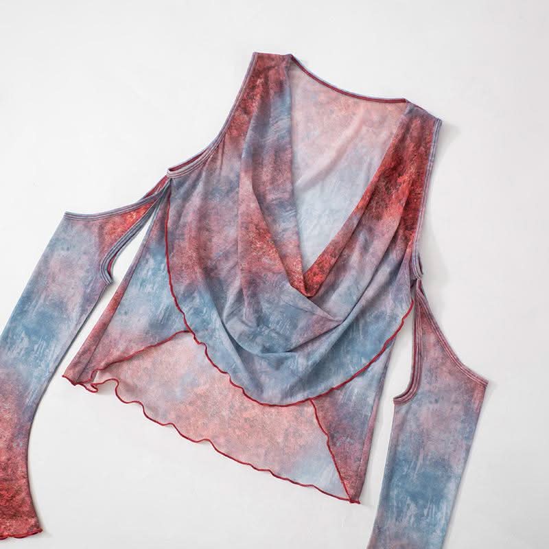 Cowl neck off shoulder ruffle top  | Festival Outfits Women