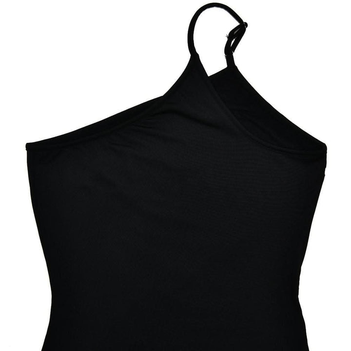 One shoulder irregular contrast cami maxi dress-final-sale  | Festival Outfits Women