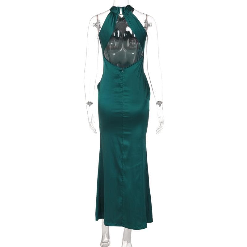 Cross front button zip-up solid maxi dress  | Festival Outfits Women