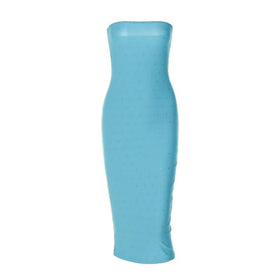 Beaded solid backless sleeveless tube midi dress-final-sale  | Festival Outfits Women