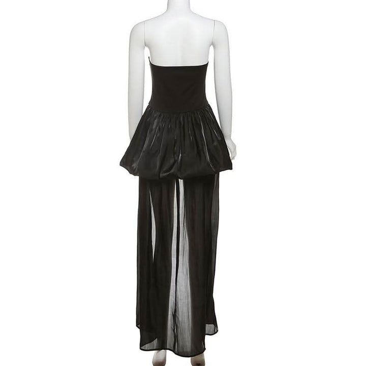 Ruched solid backless tube mini dress  | Festival Outfits Women