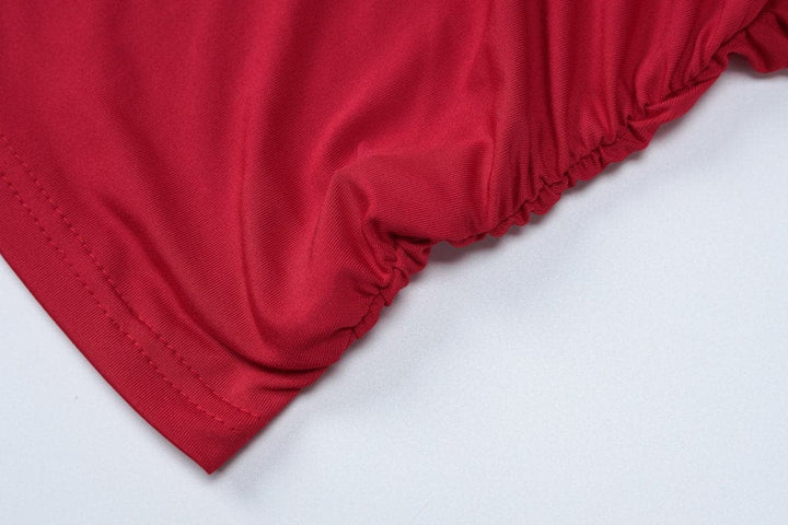 Ruched backless solid crop top  | Festival Outfits Women