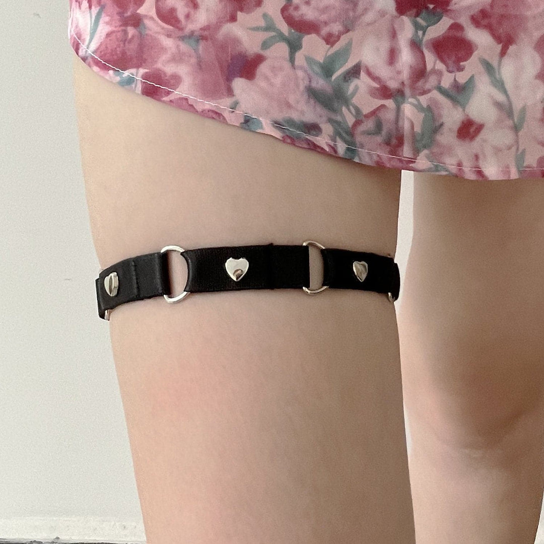 Heart decor o ring solid thigh band  | Festival Outfits Women