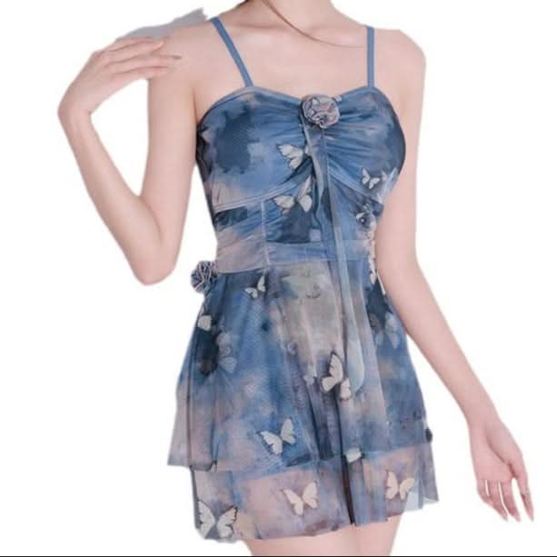 Print flower applique cami mini dress  | Festival Outfits Women