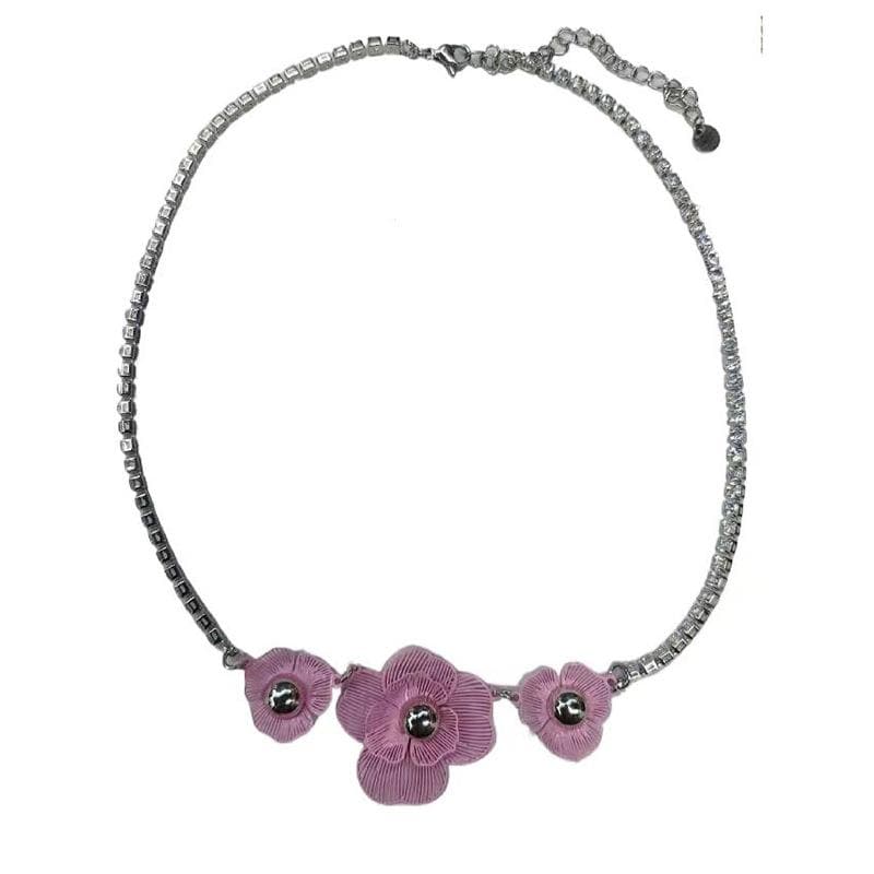 Plum blossom decor rhinestone necklace  | Festival Outfits Women