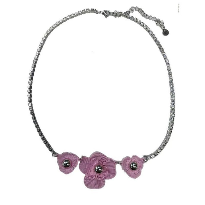 Plum blossom decor rhinestone necklace  | Festival Outfits Women