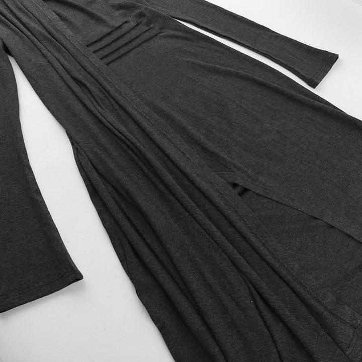 Long sleeve slit high neck solid maxi dress-final-sale  | Festival Outfits Women