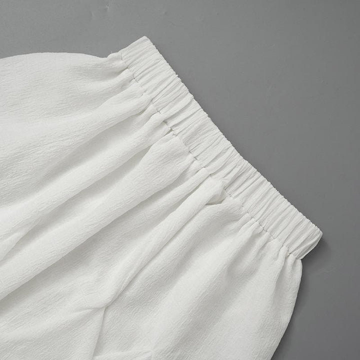 Ruffle textured bowknot tube mini skirt set  | Festival Outfits Women