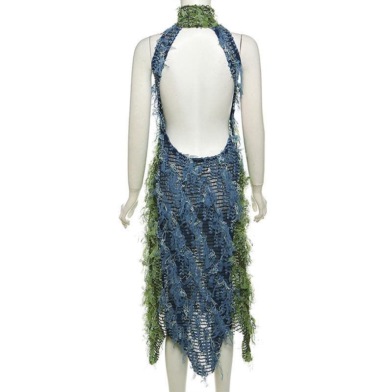 Riga mai tsayi mai kama da takalmi mai laushi mara baya ta Halter | Kayan Biki na Mata