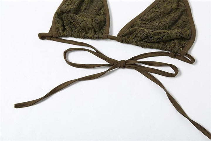 Lace ruffle cami 3 piece mini skirt set  | Festival Outfits Women