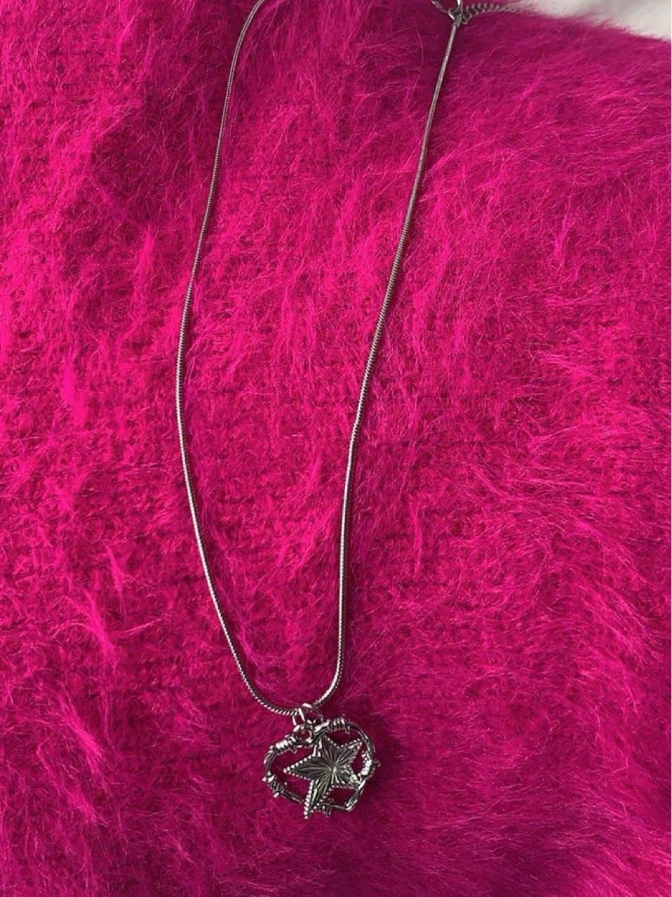 Star pendant metal chain layered choker necklace  | Festival Outfits Women