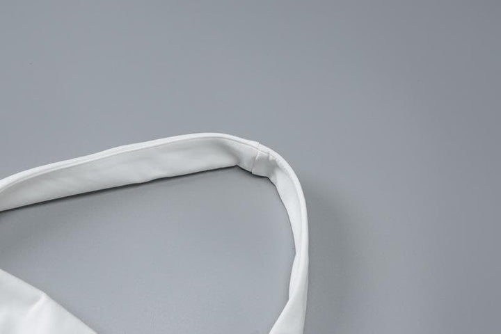 Halter solid ruched stitch zip-up mini dress  | Festival Outfits Women