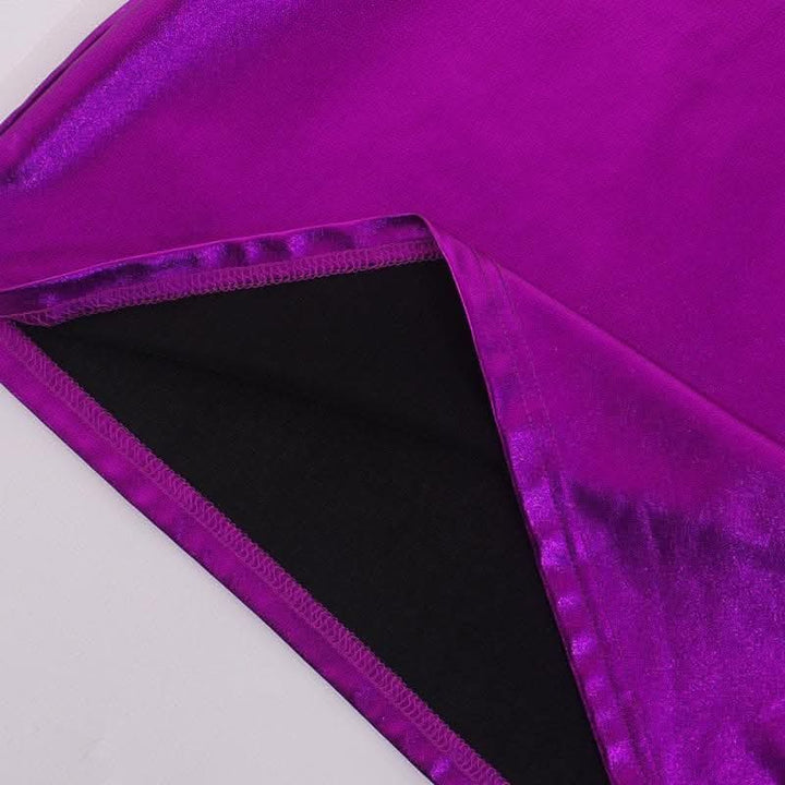 High neck metallic sleeveless solid mini dress-final-sale  | Festival Outfits Women