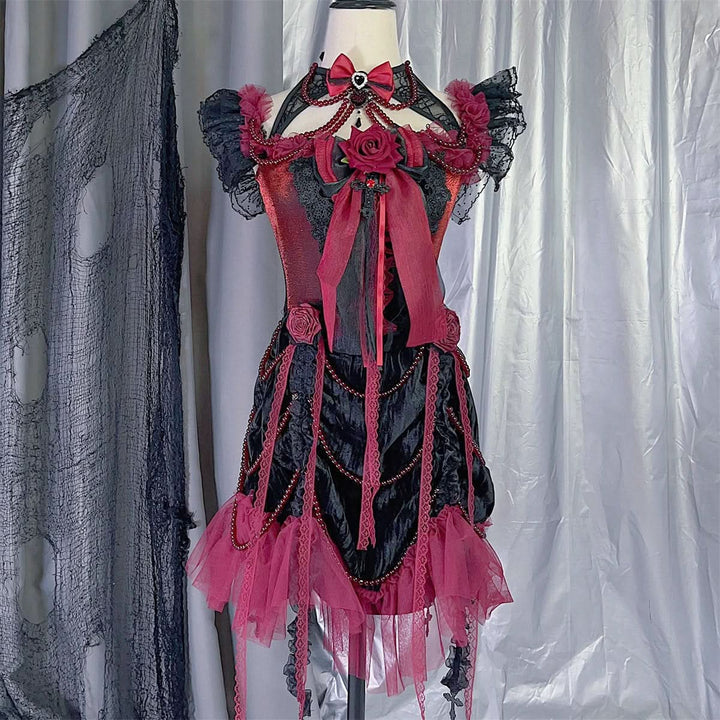 Bowknot ruffle mesh beaded shrug 2 piece cami mini dress  | Festival Outfits Women