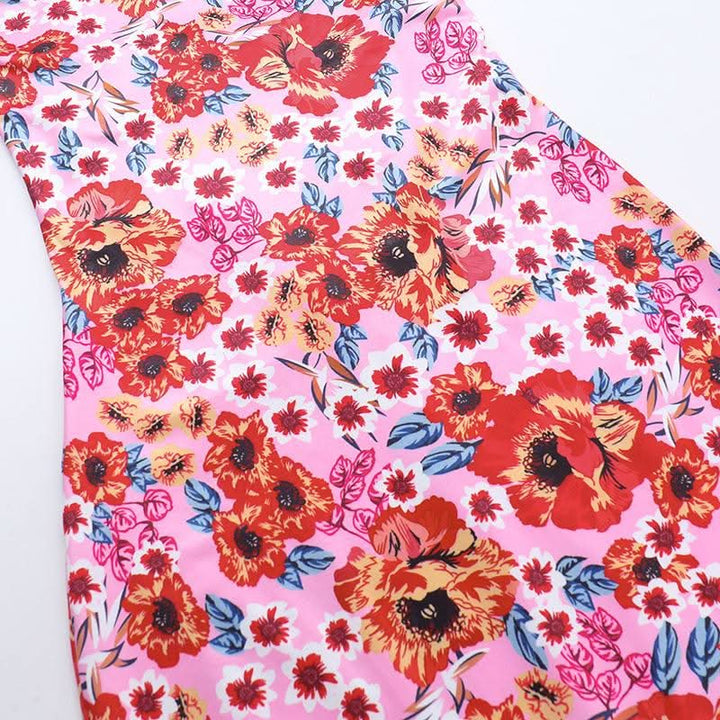 Cross back self tie flower print cami maxi dress  | Festival Outfits Women