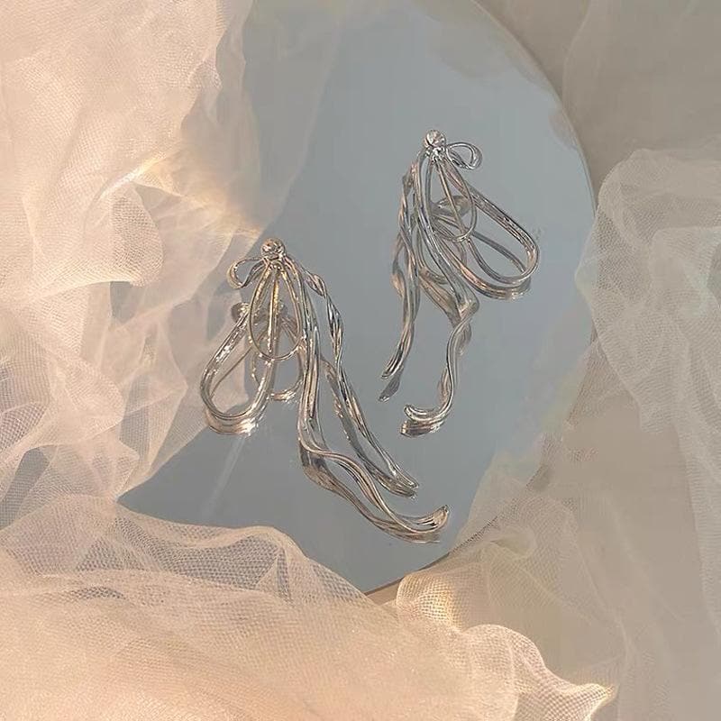 Rhinestone solid bowknot stud earrings  | Festival Outfits Women