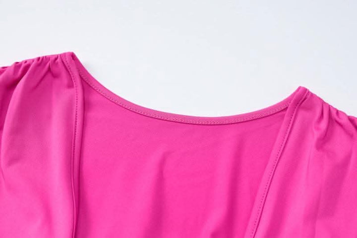 Ruched long sleeve v neck solid 2-way maxi dress-final-sale  | Festival Outfits Women