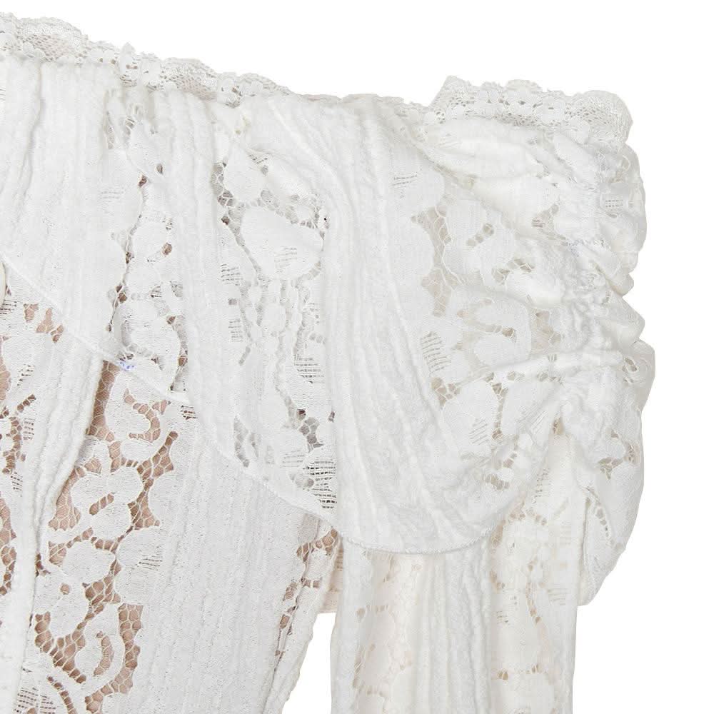 Long flared sleeve off shoulder lace mini dress  | Festival Outfits Women